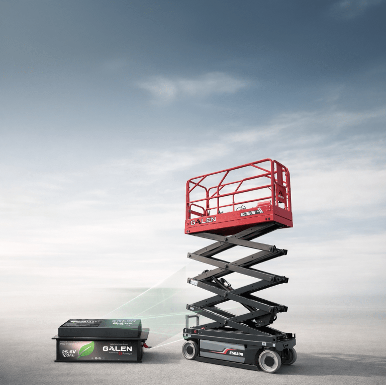 Makaslı platform lityum akü dönüşümü Galen Equipment – scissor lift lithium battery conversion upgrade kurşun asit lityum iyon / makaslı platform lityum dönüşüm servis