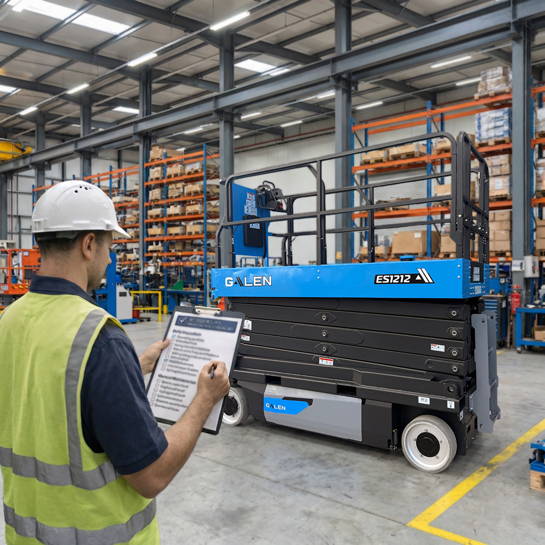 Makaslı platform bakım kontrol listesi periyodik bakım – Galen Equipment servis scissor lift maintenance checklist periodic service inspection / makaslı platform bakım formu