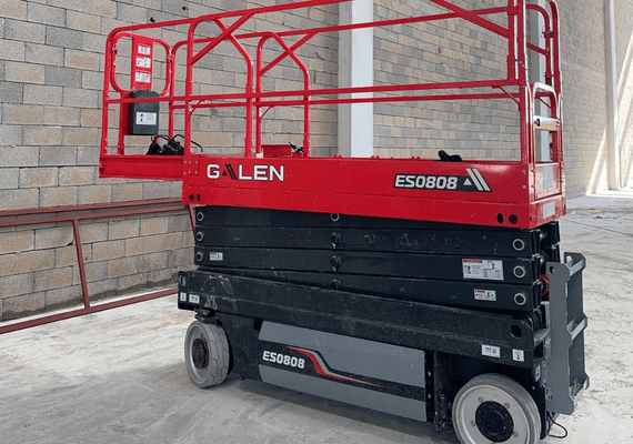 Electric scissor lift for airport terminal maintenance