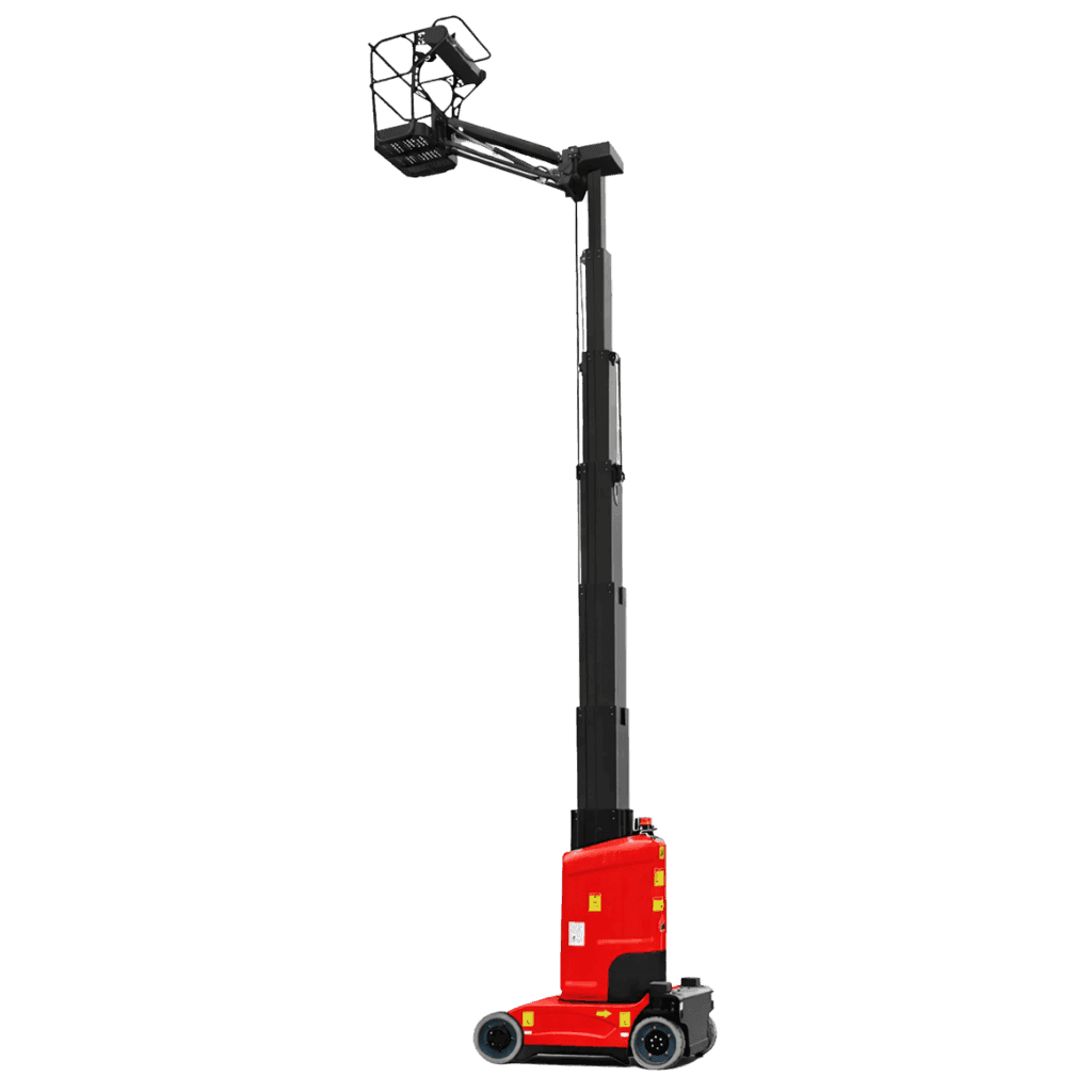Galen Equipment AMWP9.2 kompakt elektrikli dikey direkli platform, kapalı alan depo kullanımı için - personel yükseltici platform